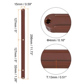 sourcing map Drawer Slides, 1Set 300mm - Plastic Drawer Rails with Screw, Side Mounted Grooved Guide Rail for Cabinet Drawer Bedside Table Wardrobe Dresser (Brown)