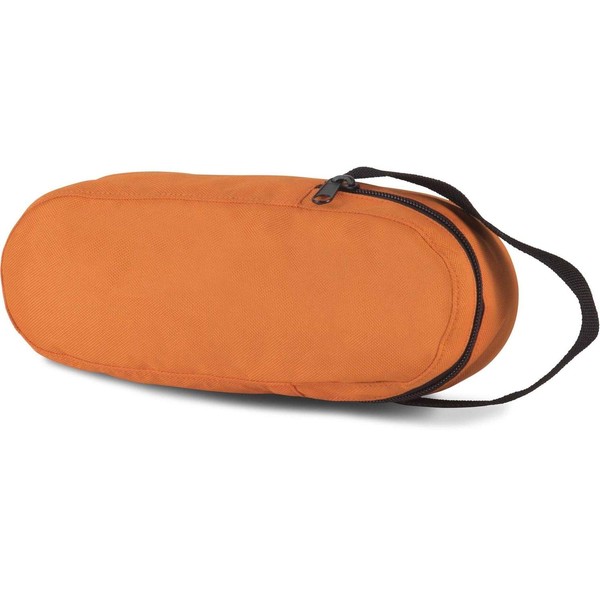 Orange petanque bag for 3 balls, with zip closure.