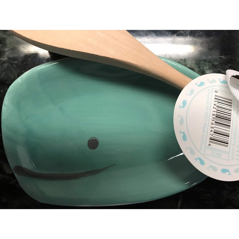 Two's Company 51282 Whale Spoon Rest with Spoon, Aqua