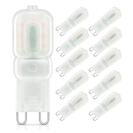 Velouer G9 LED Bulb Dimmable 3W, 25W Halogen Equivalent, 3000K Soft Warm White, 120V No-Flicker, Chandelier Lighting 270LM (10 Pack)
