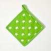 HOMESCAPES - Pure Cotton Pot Holder - Stars - Lime