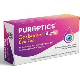 Puroptics Carbomer Eye Gel 0.2% in Single Dose Units, Protects The Cornea Against The Drying Out, Quick Acute Aid for The Dry Eyes, 20 x 0.6 ml Vials Preservative Free