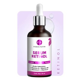Serum Retinol + Vitaminas A, B5, E, C + Acido hialuronico facial hidratante y reparador | Suero Reductor de líneas de expresión e imperfecciones en la piel 50ml