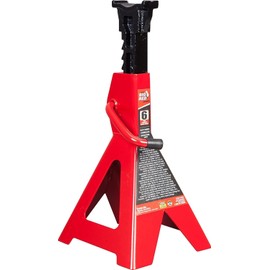 BIG RED Torin 6 Ton Steel Jack Stands: Heavy Duty Car Jack Stand, for Sedans and Cars - Red, 1 Pair