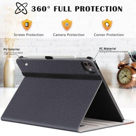 ZtotopCases ZtotopCases Case for iPad Pro 13 Inch 2024, Premium PU Leather Folio Stand Case Smart Cover with Auto Sleep/Wake, Multiple Viewing for iPad Pro 13 Inch 7th Generation, Denim Black