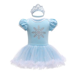 Lito Angels Baby Princess Costume with Headband Infant Fancy Dress Up Birthday Party Outfits Age 12-18 Months Blue 296