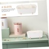 ULTECHNOVO Cotton Swabs Container with Lid Compartment Makeup Organizer Storage