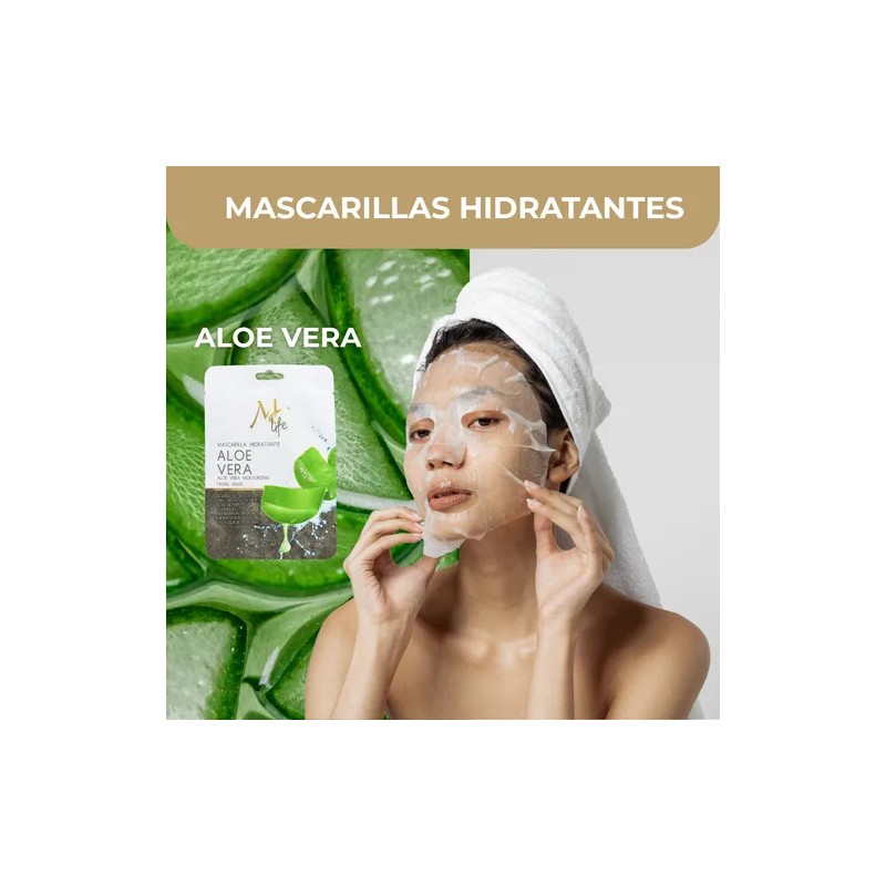 Mascarilla Facial Hidratante Aloe Vera, Skincare. Mc Life