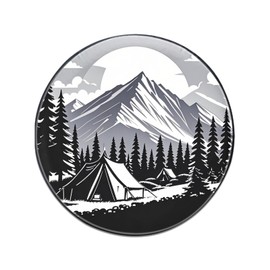 Bilisin Leather Spare Tire Cover Waterproof Camping Wheel Cover Mountains Trees Graphic RV Spare Tire Cover for Trailers Jeep SUV Truck Camper Travel 15 Inches