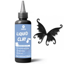 DINGSEN Liquid Polymer Clay Black 4.2oz, Liquid Clay for Polymer Clay Oven-Bake, for DIY Enthusiasts, Education and Crafting, Easy to Shape & Multi-Mold Compatible