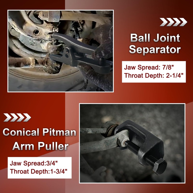 limontek 5pcs Pitman Arm Puller Ball Joint Separator, Tie Rod