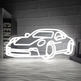 Sports Car Neon Sign for Wall Decor Dimmable Neon Lights Sign Led Neon Car Signs Neon Sign for Man Cave Garage Neon Wall Sign for Bedroom Repair Shop Boys Bar Husband Gifts Window
