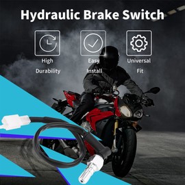 KIMISS Universal Motorcycle Hydraulic Brake Light Switch Rear Hydraulic Brake Pressure Tail Light Switch 10 x 125 mm 10 x 1 mm for Motorcycle Scooter Moped Dirt Pit Bike ATV (M10 (10 mm) x 1.25 mm)
