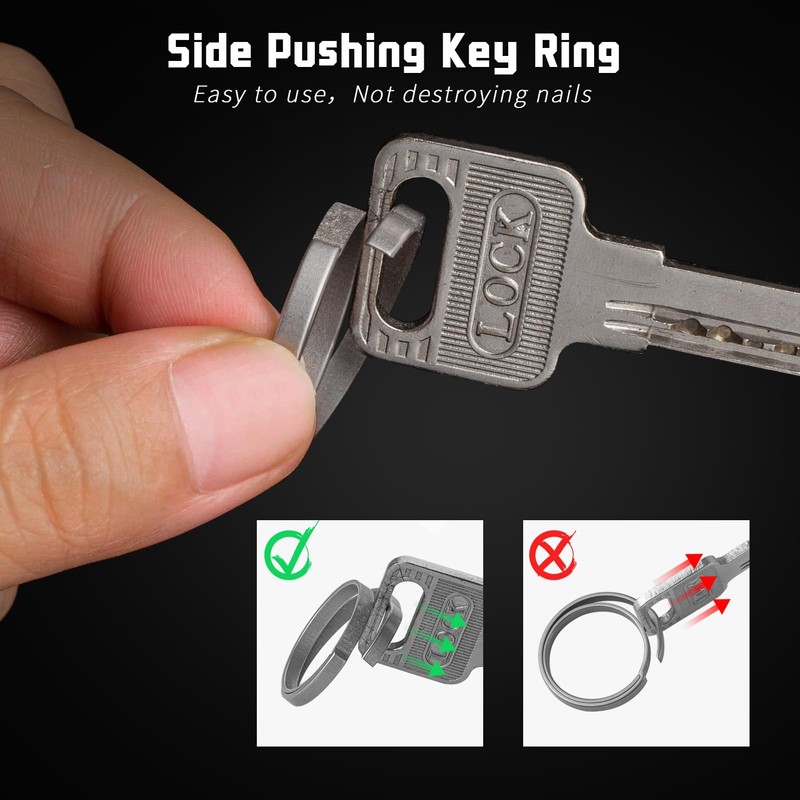 Titanium Carabiner Keychain Clip,EDC Key Chain Clip,Double-end Quick Release Hooks