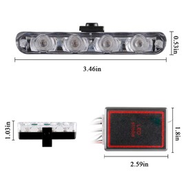 Sidaqi 4 in 1 16LED Red&Blue Emergency Strobe Lights for Vehicles with Wireless Remote Control Police Lights for Car,Flashing Warning Grille Lights for Truck Motorcycle Vehicle 12V