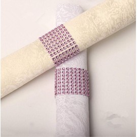 King&Pig 50pcs Plastic Napkin Rings Hotel Wedding Chair Sash Napkin Rings for Party Decorations (Pink)
