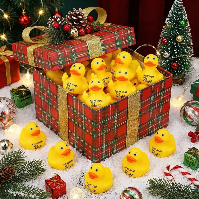 Jenaai 30 Pcs Funny Finger Rubber Ducks Bulk Friends Gift