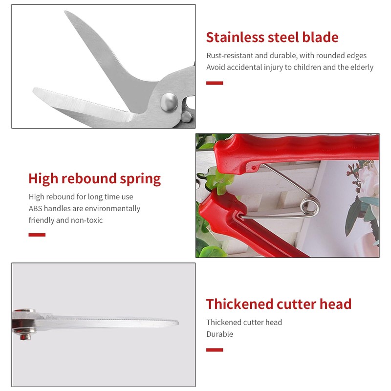 Heavy Duty Scissors, Stainless Steel Sharp Blade, Ideal for Cutting