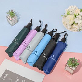 Lilingsty Travel Umbrella, Umbrellas Bulk, 6 Colors Travel Folding Umbrellas, Exquisite Appearance, Easy To Carry, Suitable For Sunny Days And Rainy Days (12-PACK)