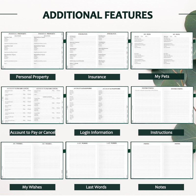 End of Life Planner, Guided Estate Planning Organizer with Tabs,