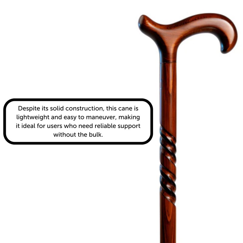 Wood Walking Canes - Triple Twist Derby - 36" Long