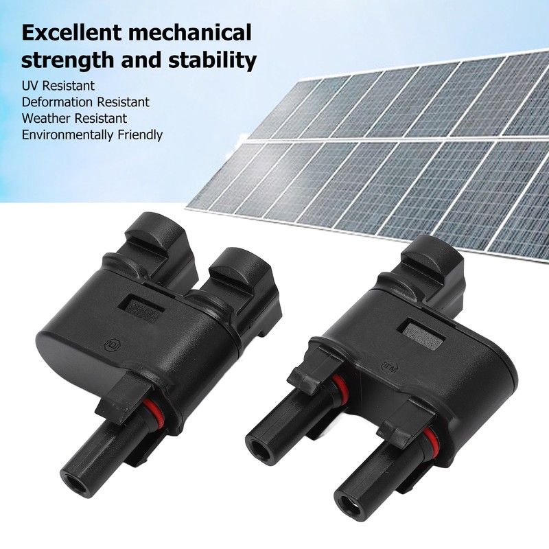 2PCS Solar PV Connector 2 to 1 Photovoltaic Crimp Connector