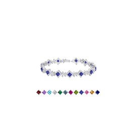 Iefil Sapphire Tennis Bracelets for Women - 925 Sterling Silver Tennis Bracelet, September Birthstone Bracelets for Women, Birthstone Jewelry for Wife Mom Daughter,6.5"