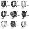 RIOSO 9Pairs Hoop Earrings for Men Stainless Steel Black Men's