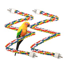 2Pcs Pet Bird Parrot Colorful Cotton, Spiral Cotton Rope Bird Perch, Bird Parrots Toys, Birdcage Swing Toys for Parrot/Parakeet/Cockatiel Bungee Toys 80cm