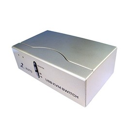 kenable Compact 2 Port USB KVM Switch SOHO With Cables 1 User 2 PCs with Audio