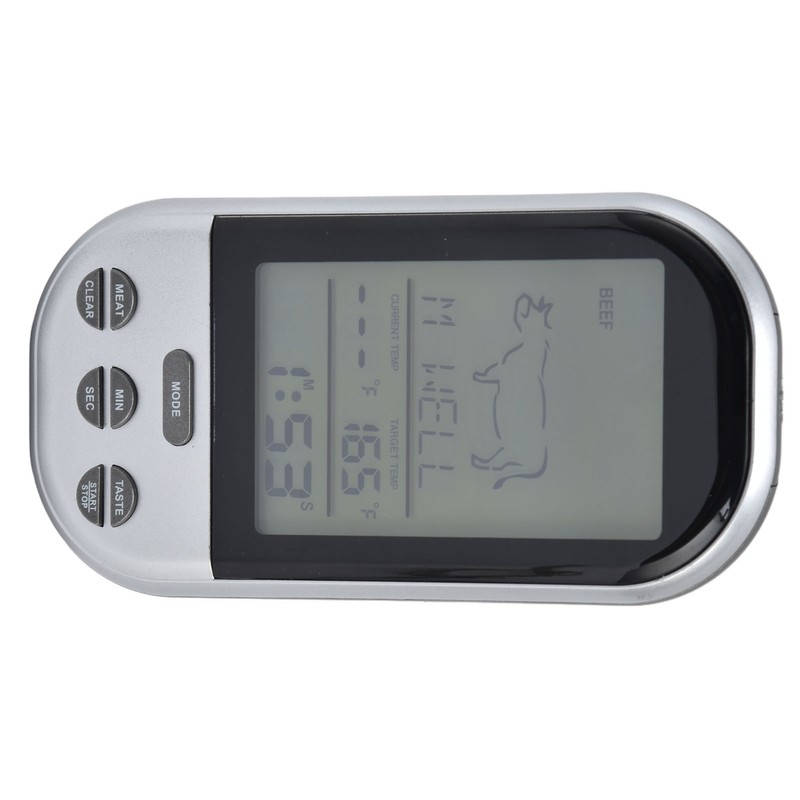 Wireless Thermometer Timer Overtime Alarm Function Practical Temperature Meter for