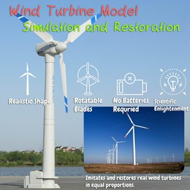 Rinnland Windmill Model - Large-Sized Wind-Up Wind Turbine Science Teaching Tool for Children - STEM Toy