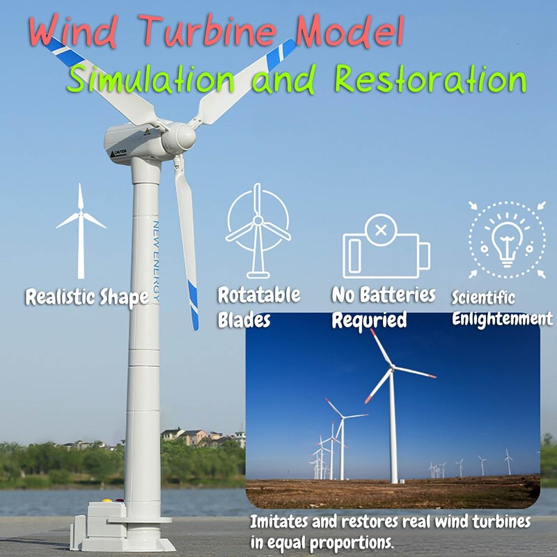 Rinnland Windmill Model - Large-Sized Wind-Up Wind Turbine Science Teaching