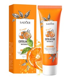 Face Exfoliator, Orange Exfoliating Gel, Exfoliating Face Wash, Vitamin C Whitening Brightening Facial & Body Exfoliator for Women Men, Remove Dead Skin Blackhead, Smooth Skin Tone
