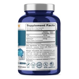 Pqq 40mg Bioperina Reduce Estrés Oxidativo + Energía 120caps Sabor Sin Sabor
