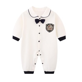Mum&nny Baby Formal Long Sleeve Ceremony Dress, Boys, Baby Romper, Wedding Outfit, First Eating, Shrine Visit, white