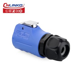 CNLINKO LP-20 Industrial Waterproof Connector IP68 Circular Aviation Plug with Partional Desigh M20 2-12 Pin Flange Socket (12 Pin)