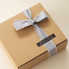 HEADS MFR-NR4 Ribbon Width 1.2 inches (3 cm) x 59.4 ft (15 m) Roll Light Gray Fringe Ribbon