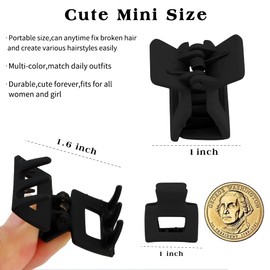 Ahoney 10Pcs Small Hair Clips for Women Girls - 1" Mini Matte Jaw Clips for Thin, Thick & Medium Hair, Strong Hold Barrettes with Gift Box (Black)