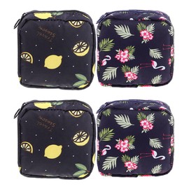 Sanitary Napkin Storage Bags 4 Pack - Period Bag with Zip for Sanitary Napkins First Period Gifts for Girls Collection Bag for Teenage Girls