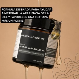 100gr Crema Baba de Caracol para Hombres; regenera la piel dañada, desvanece manchas, Mejora la elasticidad y firmeza de la piel al estimular la renovación celular con extracto Proteíco al 7%