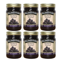 Dillman Farm All Natural Blackberry Preserves - Gluten-free, Non-GMO, Vegan, Kosher, Preservative Free, Corn Syrup Free - Made in USA, 16oz (Pack of 6)