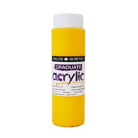 Daler-Rowney Graduate Acrylic Paint, Plastic Bottle, 16.91oz - 500 ml, Cadmium Yellow Deep Hue