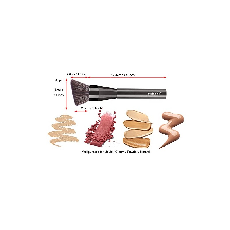 Vela Yue Brocha Maquillaje Base Polvos Bronceador Contouring Oblicuo Kabuki