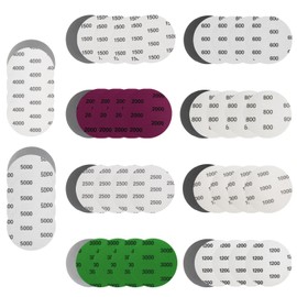 BOULESENM 50 pcs 75mm Schleifpapier Klett,Schleifpad Rund Klett Körnung 600/800/1000/1200/1500/2000/2500/3000/4000/5000 Sortiert Grits Nasse Trockene Schleifscheiben Exzenterschleifer