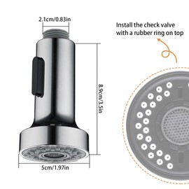 XoeLLe Kitchen Tap Extendible Tap Attachment, Tap Kitchen Attachment, Tap Extension Kitchen, Tap Kitchen Suitable for Replacement Taps in Kitchen Sinks Sink (Silver)