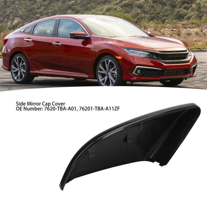Side Mirror Cap Cover 76201‑TBA‑A11ZF Right Passenger Side Black Rearview