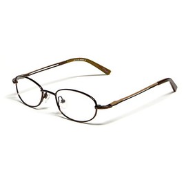 Calabria Viv Kids 116 Oval Blue Light Blocking Reading Glasses +3.50 Brown Girls