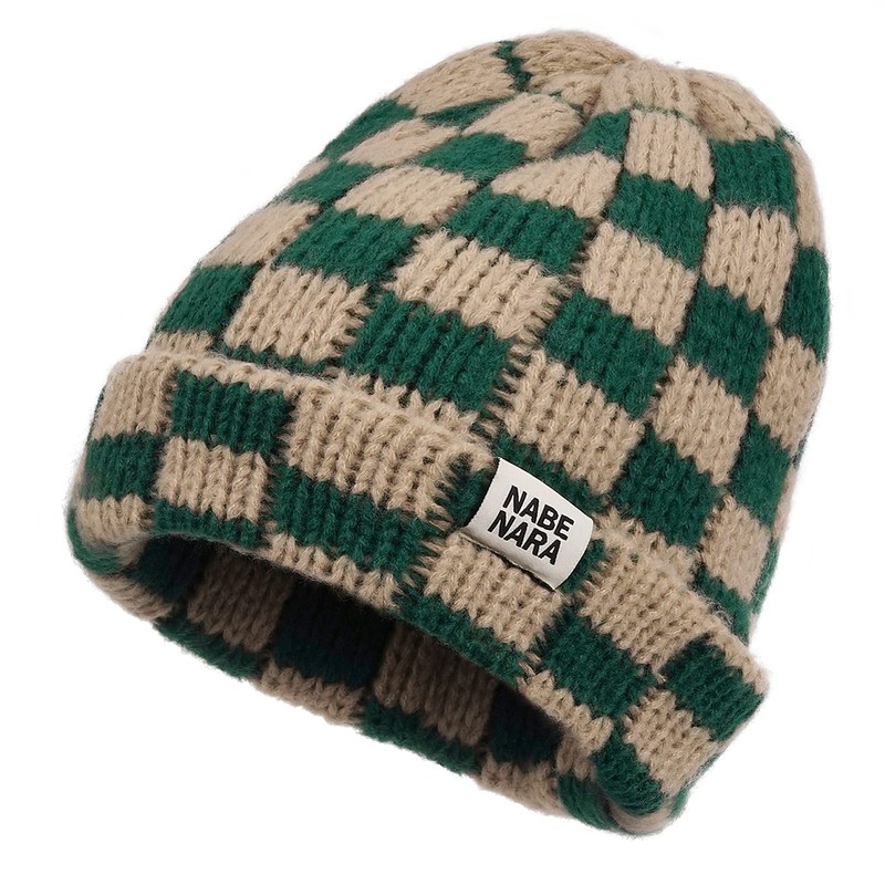 Clakllie Winter Stocking Beanie Hat Foldable Knitted Hats Roll-up Edge
