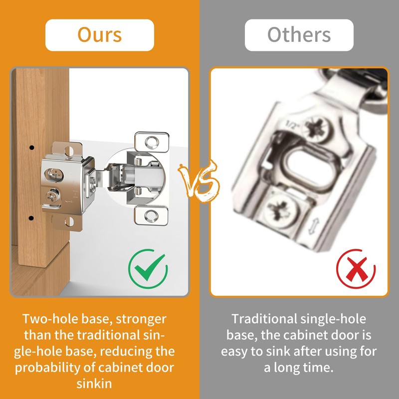 Chibery 20 Pack 1-1/4" Overlay 3D Soft Close Concealed Hinge,